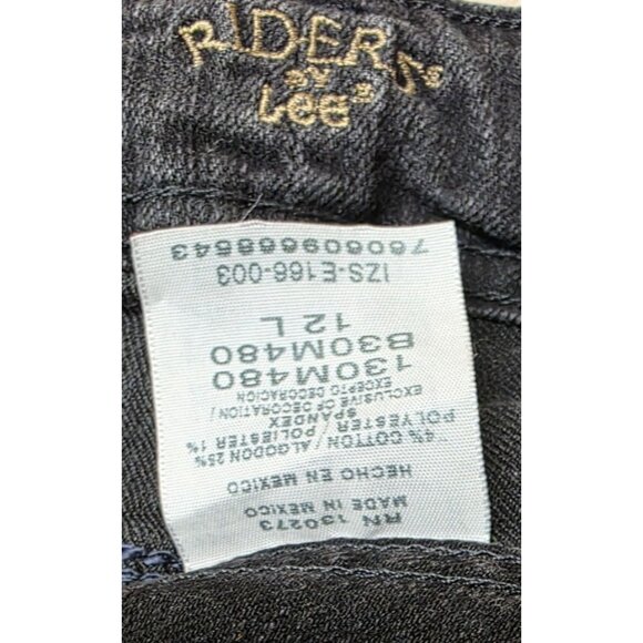 Riders By Lee Jeans Women Size 12L (32x34) Mid Rise Boot Cut Black Denim Jeans - Picture 15 of 15